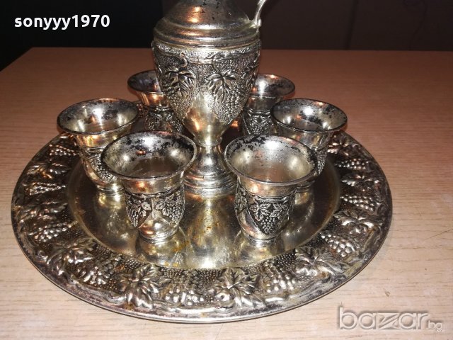 ретро колекция-поднос с кана и 6 чаши-внос швеицария, снимка 2 - Колекции - 20403358