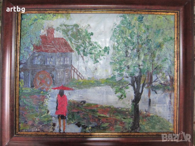 Автентична картина "Воденицата", снимка 2 - Картини - 24741891