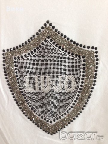 Liu jo оригинална бяла тениска с камъни, снимка 7 - Тениски - 21294080