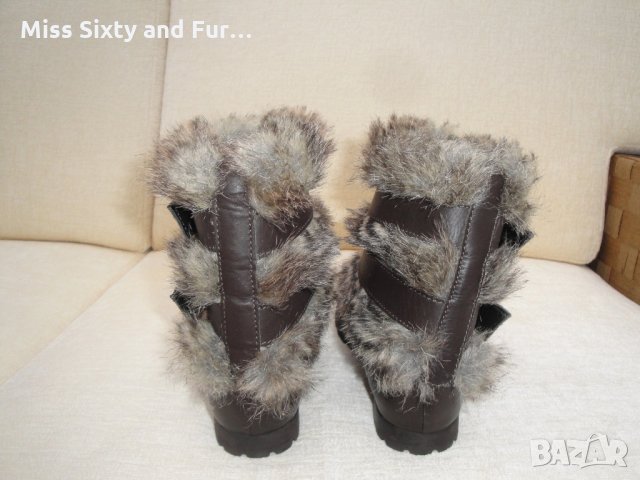 MISS SIXTY-нови кожени ботуши с пух Мис Сиксти-38 номер, снимка 3 - Дамски боти - 17873227