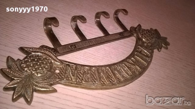 Valkommen-мед/месинг-28х13см-закачалка-внос швеицария, снимка 5 - Антикварни и старинни предмети - 17135734