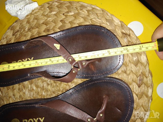 Оригинални кожени чехли на ROXY номер 38, снимка 3 - Чехли - 22638786