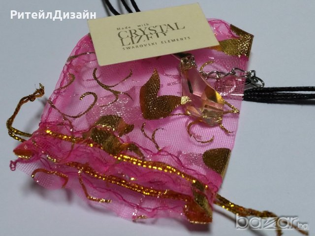 Колие SWAROVSKI - Капка Златна сянка, снимка 5 - Колиета, медальони, синджири - 20603895