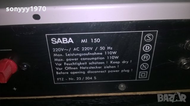&Saba amplifier-внос швеицария, снимка 10 - Ресийвъри, усилватели, смесителни пултове - 25132843