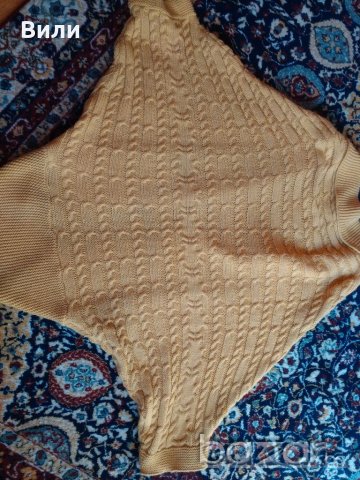 Дълга жилетка в цвят горчица, снимка 4 - Жилетки - 19551864