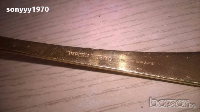 Imperial 18/10-23/24 karat hartvergoldet-черпак 17х6см-внос швеицария, снимка 9 - Антикварни и старинни предмети - 17868417