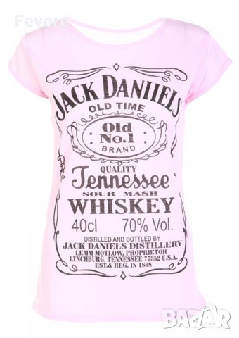 Розова тениска Jack Daniels, снимка 1 - Тениски - 24937043