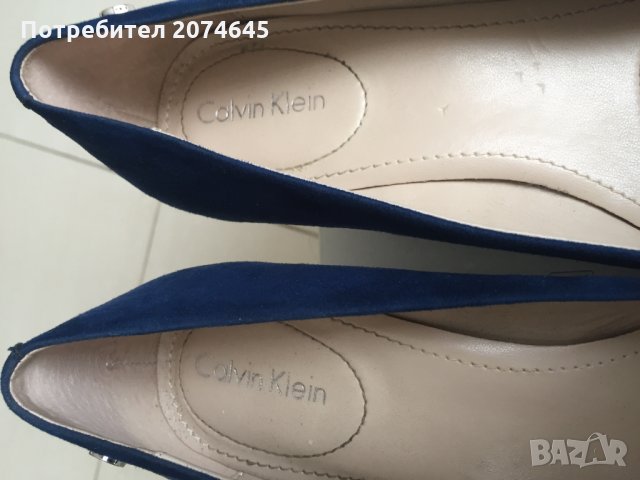 Calvin Klein сини велурени обувки EU37, снимка 4 - Дамски ежедневни обувки - 24905008