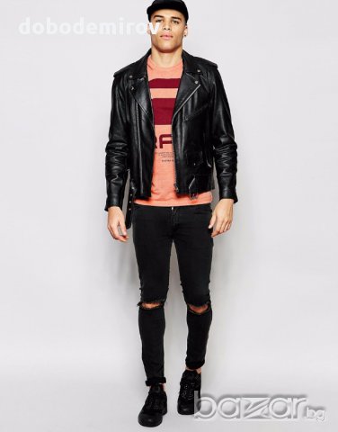 Тениска G Star Resap Logo Orange Crewneck T Shirt, оригинал, снимка 4 - Тениски - 17917485