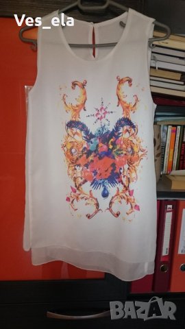 бял страхотен топ шифон , снимка 1