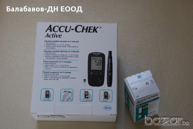 Глюкомер за измерване на кръвна захар Accu Check Active + 60 бр тест ленти , снимка 6 - Уреди за диагностика - 11001489