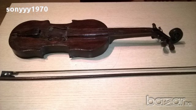 Цигулка 61/20/7см-лък 67см-за колекция/украса-внос швеицария, снимка 5 - Антикварни и старинни предмети - 15840382