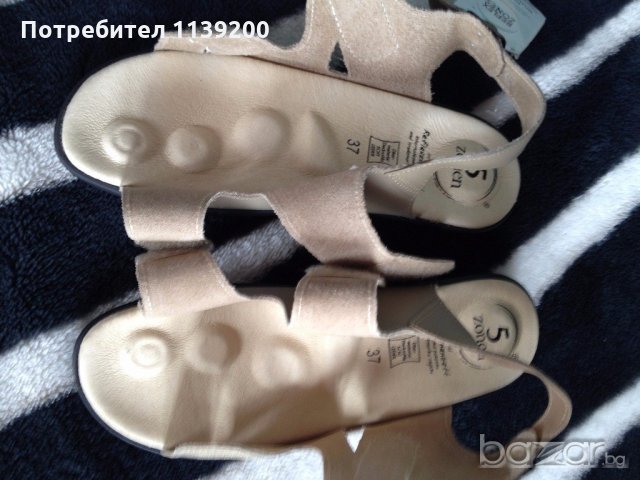 Нови немски бежови сандали 5 зони на комфорт анатомични ортопедични 37, снимка 8 - Сандали - 18846491