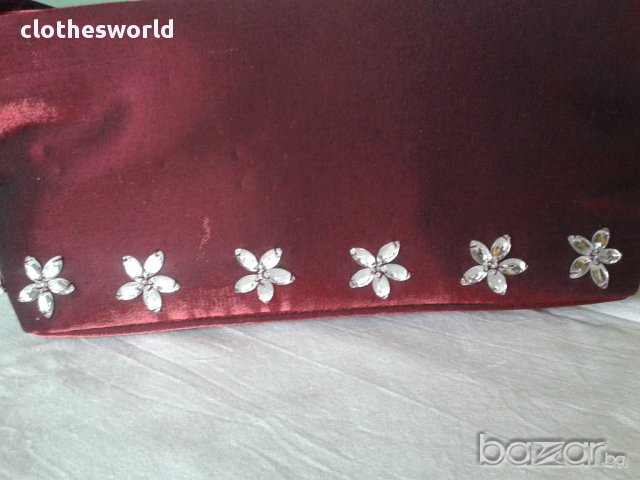 Елегантна дамска чанта във вишнев цвят, снимка 5 - Чанти - 11695119