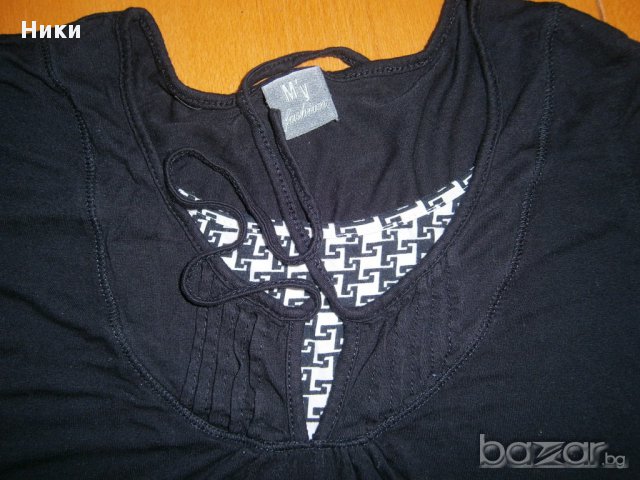 Дамска черна блуза с дълъг ръкав - М размер, снимка 2 - Блузи с дълъг ръкав и пуловери - 12419620