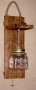 Уникална, ръчно изработена, стенна дървена битова лампа / осветление за механа ретро / винтидж, снимка 1 - Лампи за стена - 19120979