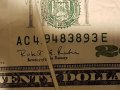 Много рядка 20 доларова банкнота с дефект при отпечатването, снимка 10