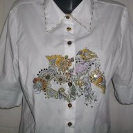 Декорирана маркова риза "C.A.R.O"/ памучна риза с бродерии , снимка 2 - Ризи - 17716609
