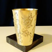 Старинна месингова чаша,бижу. , снимка 2 - Антикварни и старинни предмети - 25691400