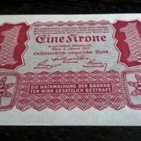 Банкнота - Австрия - 1 крона UNC | 1922г., снимка 2 - Нумизматика и бонистика - 25735485