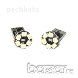  Диодни крушки тип Т10 с 6 СМД диода напред - CANBUS, снимка 1