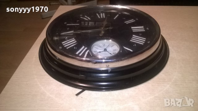 голям метален двоен часовник-41см-внос англия, снимка 7 - Колекции - 26043983