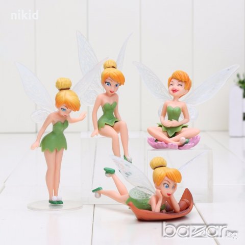 4 бр феи фея Зън зън камбанките Tinkerbell фигурка PVC  играчки и украса торта топер фигурки, снимка 1 - Фигурки - 18573148