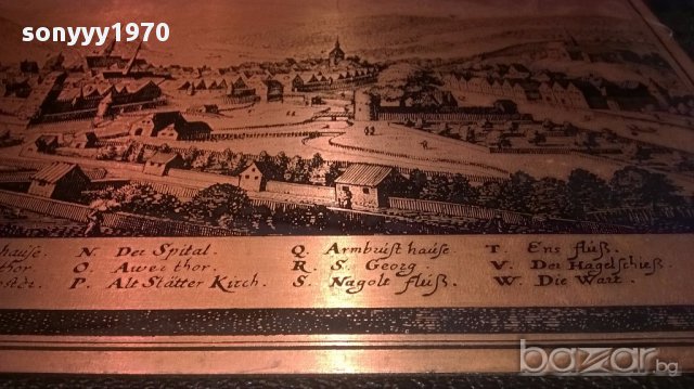 Fortzheim-картина 45/30см-мед/кожа/дърво-внос швеицария, снимка 6 - Антикварни и старинни предмети - 15070453