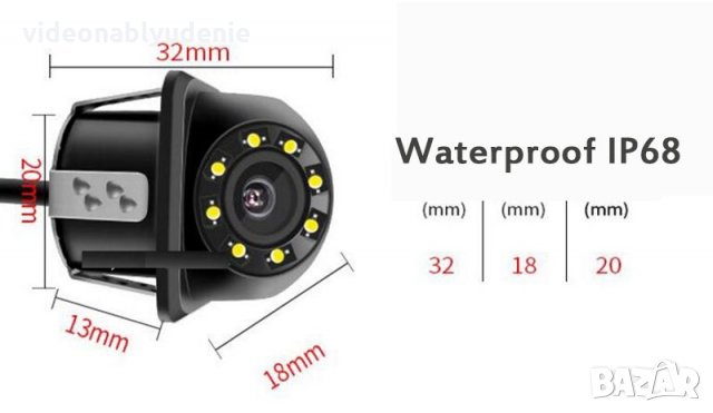 1.8мм 170° 656x492 Универсална Камера за Кола за Задно Виждане с 8 LED за Перфектно Нощно Виждане, снимка 3 - Навигация за кола - 25807695