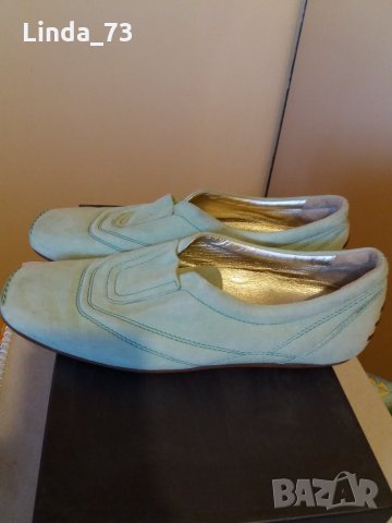 Дам.обувки-"HOGAN"-/ест.велур/-№38 1/2-цвят-мента. Закупени от Италия., снимка 2 - Дамски ежедневни обувки - 22385545