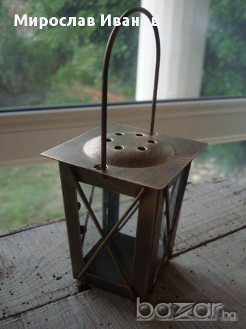 метален фенер, снимка 3 - Декорация за дома - 17375218