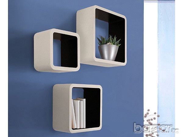 Етажерки в черно и бяло/комплект етажерки/три етажерки 