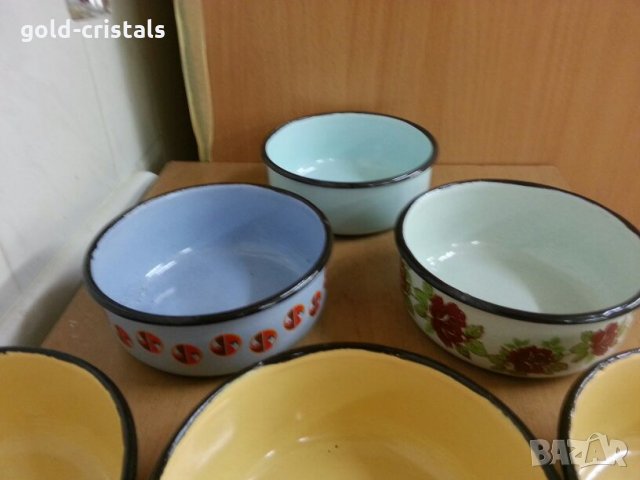 Сервиз емайлирани купи, снимка 2 - Антикварни и старинни предмети - 26107398
