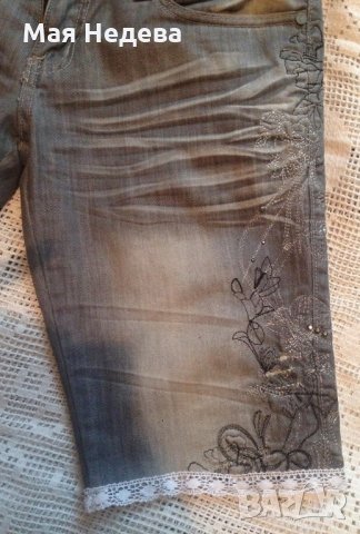 Дънкови панталонки в комплект с чантичка-клъч, снимка 5 - Къси панталони и бермуди - 22064830