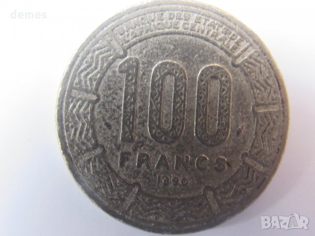 Чад - 100 франка, 1990 г.  (рядка)-327 m, снимка 4 - Нумизматика и бонистика - 23905610