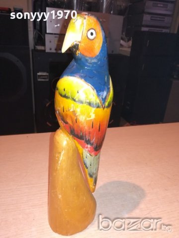 ретро колекция-папагал-дърво/лак-33х10см-внос франция, снимка 6 - Антикварни и старинни предмети - 20245035