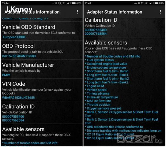 Авто Диагностичен скенер Ancel ELM 327 OBD2 Bluetooth V1.5, снимка 8 - Аксесоари и консумативи - 18398995