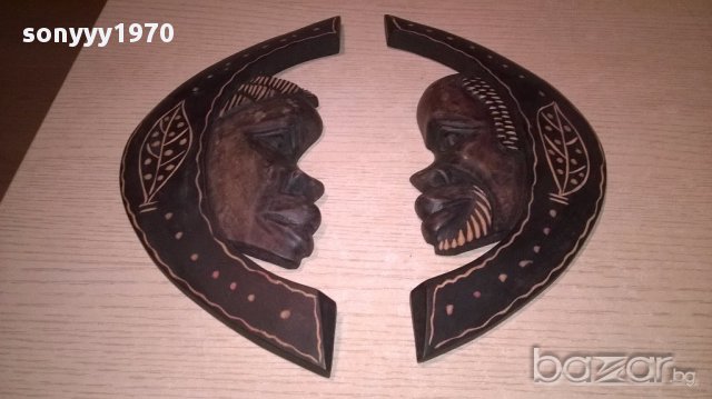 АНТИК-Дървени фигури за стена-2бр-29х14см-внос швеицария, снимка 6 - Антикварни и старинни предмети - 17809978