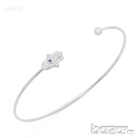 дамска твърда гривна с хамса ръката на ФАТИМА златист или сребрист цвят пази от зло