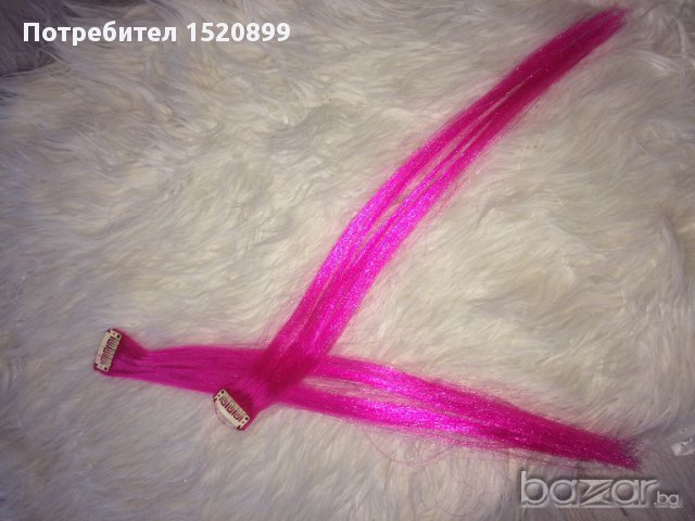 Розови кичури за коса  2 броя в наличност, снимка 2 - Аксесоари за коса - 16192300