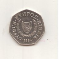 +Cyprus-50 Cents-1996-KM# 66-Abduction of Europa+, снимка 1 - Нумизматика и бонистика - 18115214