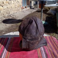 Старинна кожена Мотористка,Танкистка шапка, снимка 4 - Антикварни и старинни предмети - 24424244