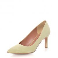Велурени обувки в цвят шамфъстък, снимка 2 - Дамски обувки на ток - 24083957