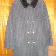 Дамско черна палто” M & S Mode „на  елегантни тънки райета с мъхеста яка., снимка 13 - Палта, манта - 9249068