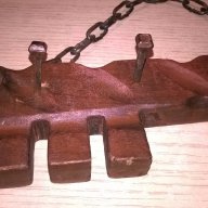Поставка за ключове-дърво/метал-28х8см-внос швеицария, снимка 6 - Антикварни и старинни предмети - 16788869