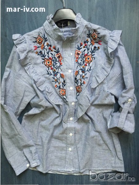Ново!! Дамска риза с бродерия, снимка 1