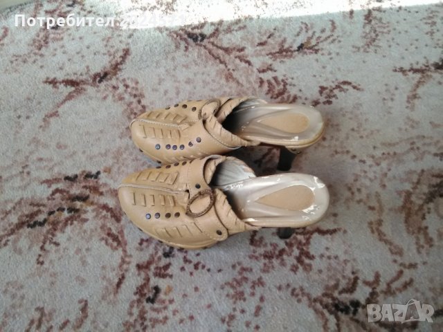 Дамско сабо от естествена кожа, снимка 5 - Дамски обувки на ток - 24154582