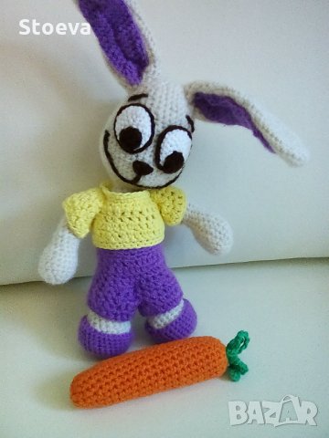 Кукла Зайко - Байко с морковче, снимка 5 - Кукли - 23667112