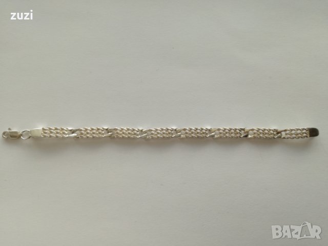 Сребърна гривна , ръчна изработка -проба 950 сребро , снимка 3 - Гривни - 24448599