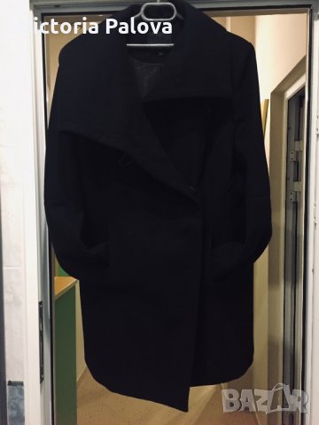 Черно палто SAM EDELMAN,60% вълна, снимка 4 - Палта, манта - 24768995